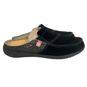 Spenco Womens Size 11 Black Suede Arizona Slide Orthotic Comfort Mule Sandals